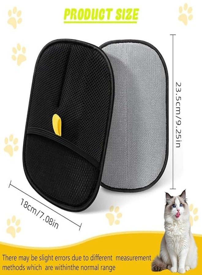 DORLANK Pet Hair Removal Gloves, Static-Enhanced Pet Hair Removal Mitt, Reusable Grooming Mitt Cleaning Glove for Furniture, Carpets, Car Seats & Gentle Massage for Dogs Cats (23.5x18cm) - Image 2